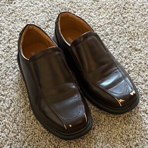 Boys Dark Brown Slip-On Dress Shoes